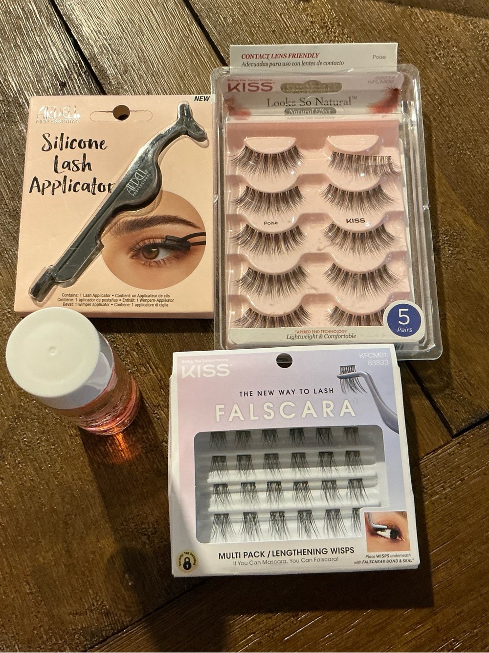 Kiss Faux Lash Set with Applicator - Black and Pink